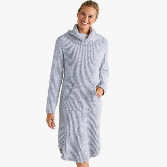 Softies Other - Softies Marshmallow Grey Turtleneck Ribbed Knit Sweater Lounger Dress Size L